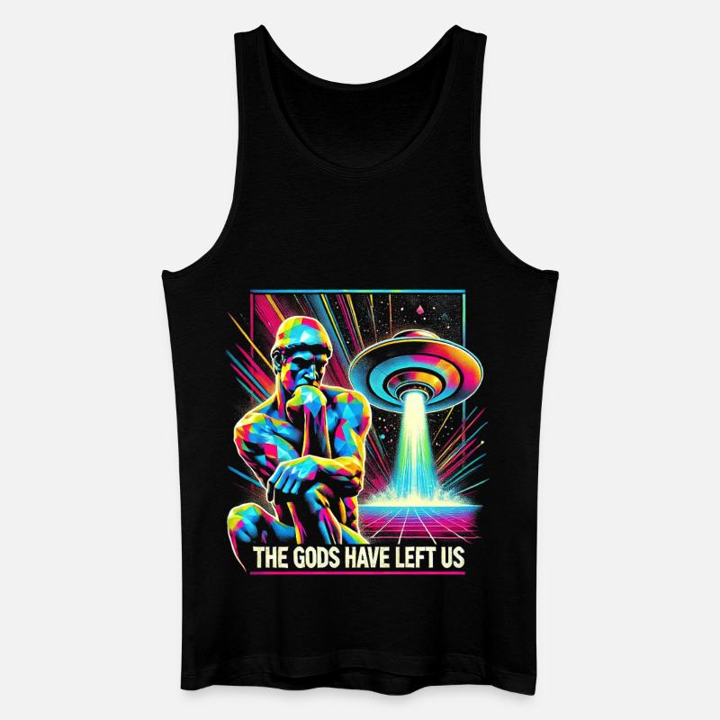 Psychedelic Alien Invader Art - Men’s Organic Tank Top - black