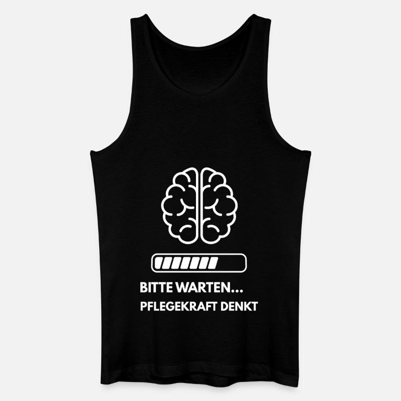 Bitte warten… Pflegekraft denkt - Männer Bio Tank Top - Schwarz