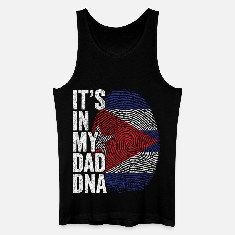 Drapeau Cuba Empreinte Papa Cubain - Débardeur bio Homme - noir
