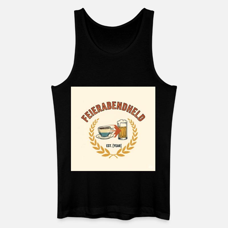 Feierabendheld Kaffeetasse & Bierglas Design - Männer Bio Tank Top - Schwarz