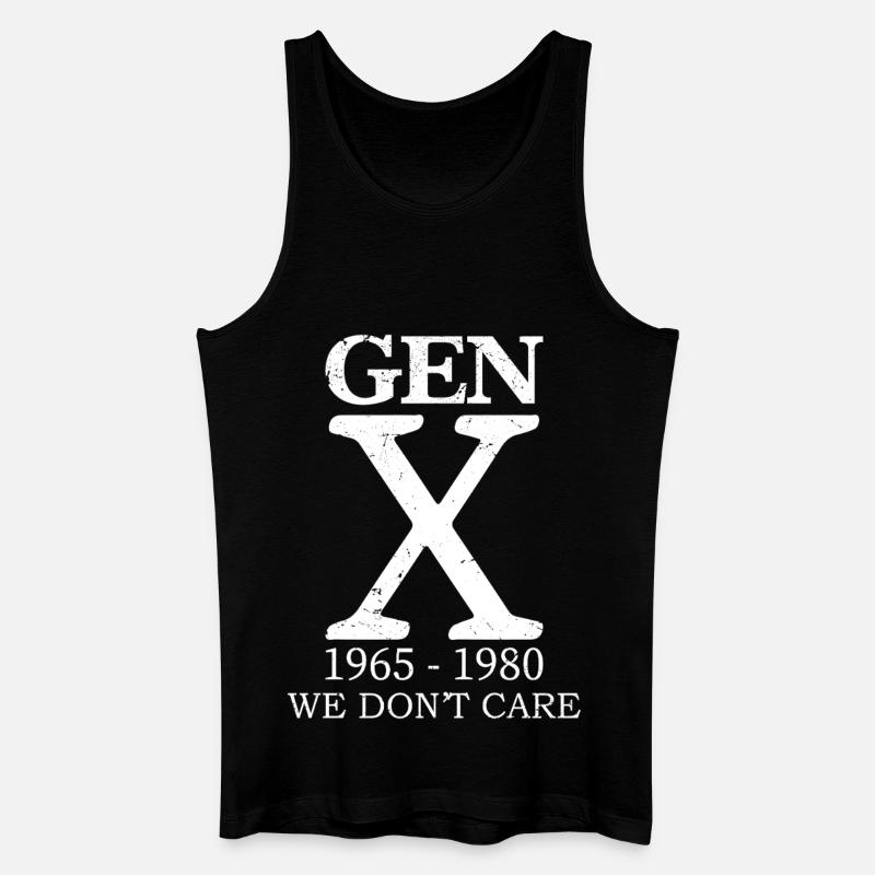 gen x we don't care - Männer Bio Tank Top - Schwarz