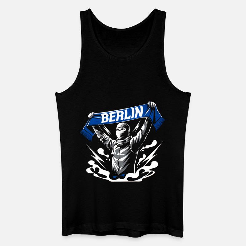 Stilisierte Neon-Graffiti Berlin Szene - Männer Bio Tank Top - Schwarz