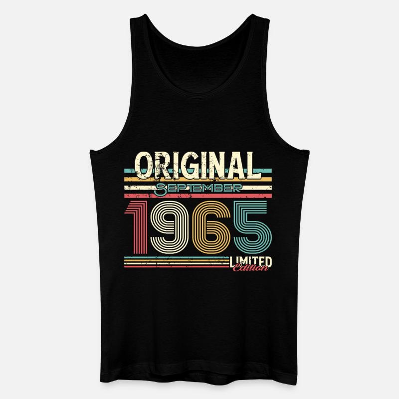 Retro September 1965 Design - Männer Bio Tank Top - Schwarz