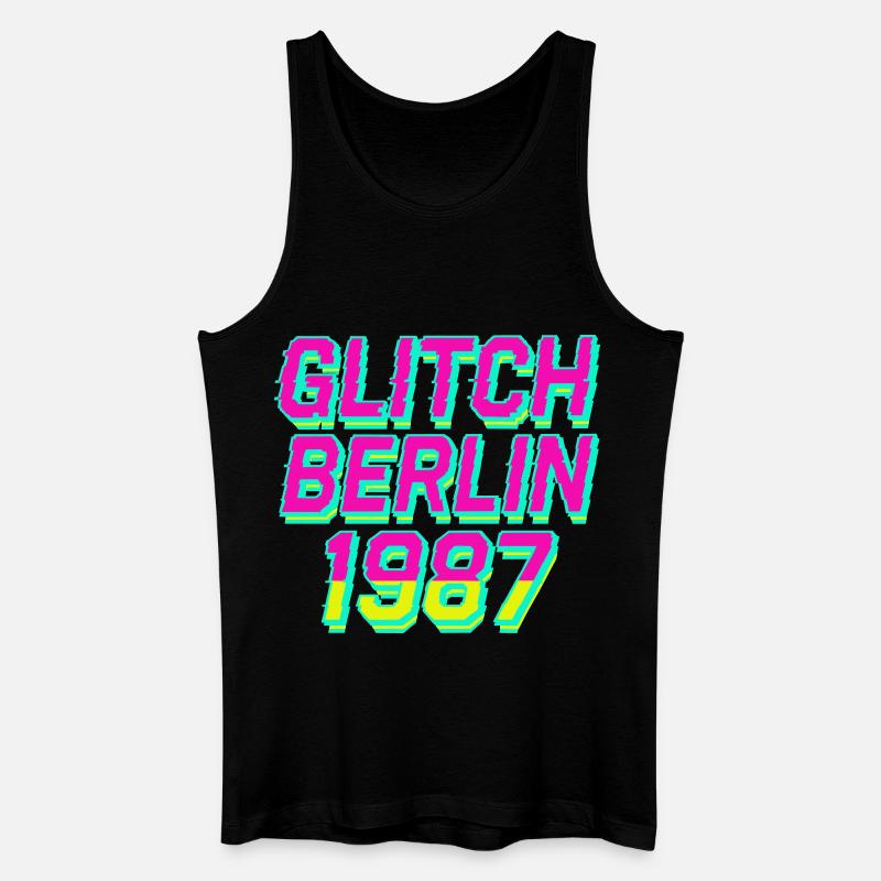 Glitch Berlin 1987 - Männer Bio Tank Top - Schwarz