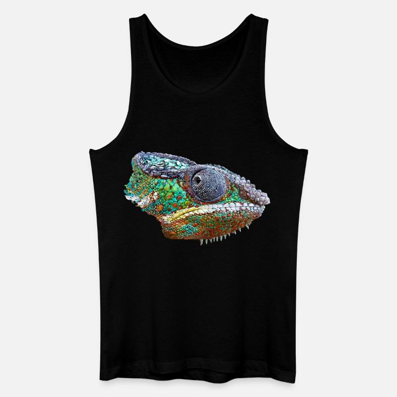 Bunte Chamäleon Illustration - Männer Bio Tank Top - Schwarz