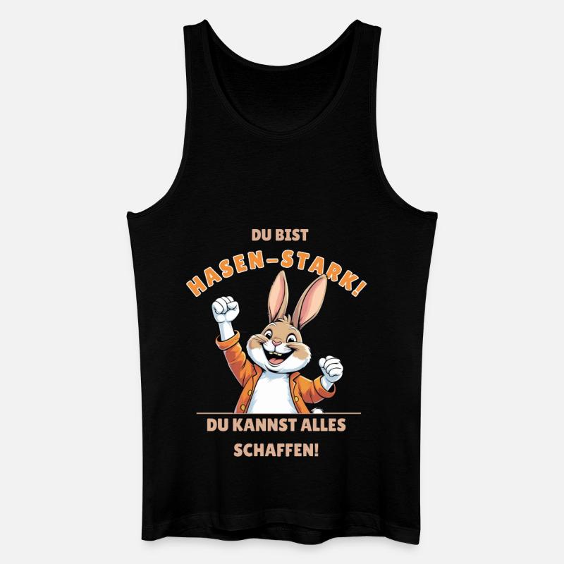 Hasen-Stark Kraftspruch Design - Männer Bio Tank Top - Schwarz