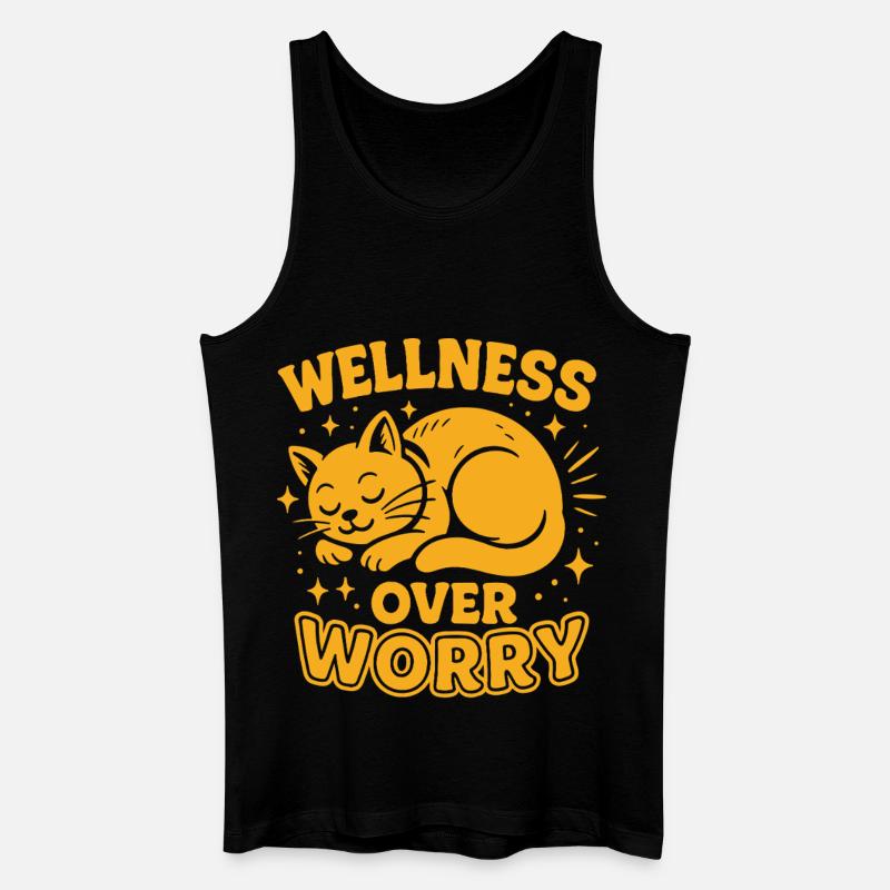 Wellness Over Worry Achtsamkeits-affirmation - Männer Bio Tank Top - Schwarz