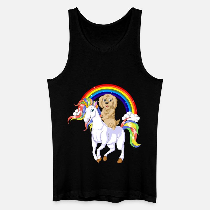 GoldenDoodle Reiten Einhorn - Männer Bio Tank Top - Schwarz