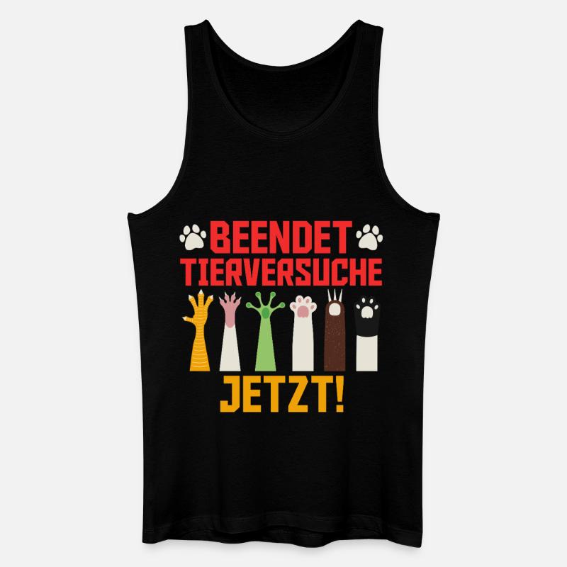 Tierwohl BEENDET TIERVERSUCHE JETZT LUSTIG - Männer Bio Tank Top - Schwarz