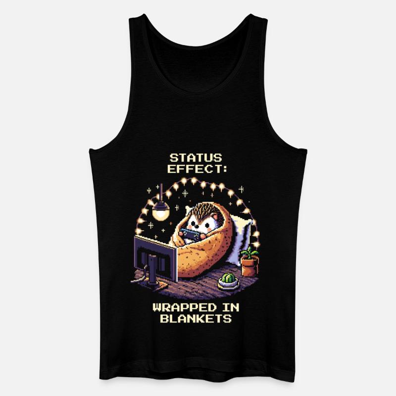 Status: Eingekuschelt in Decken - Männer Bio Tank Top - Schwarz