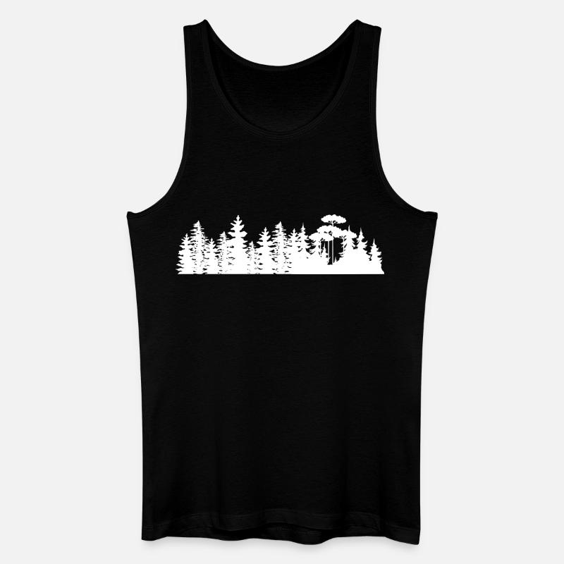 Waldlandschaft Silhouetten Design - Männer Bio Tank Top - Schwarz