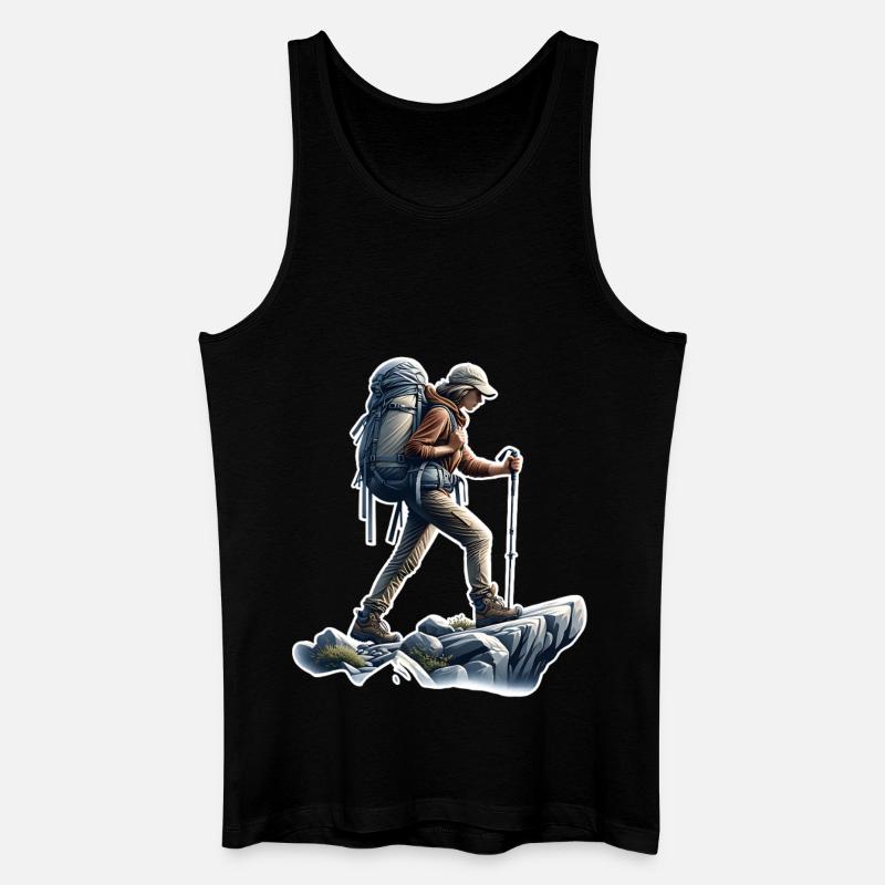 Bergsteigen Wandern - Männer Bio Tank Top - Schwarz