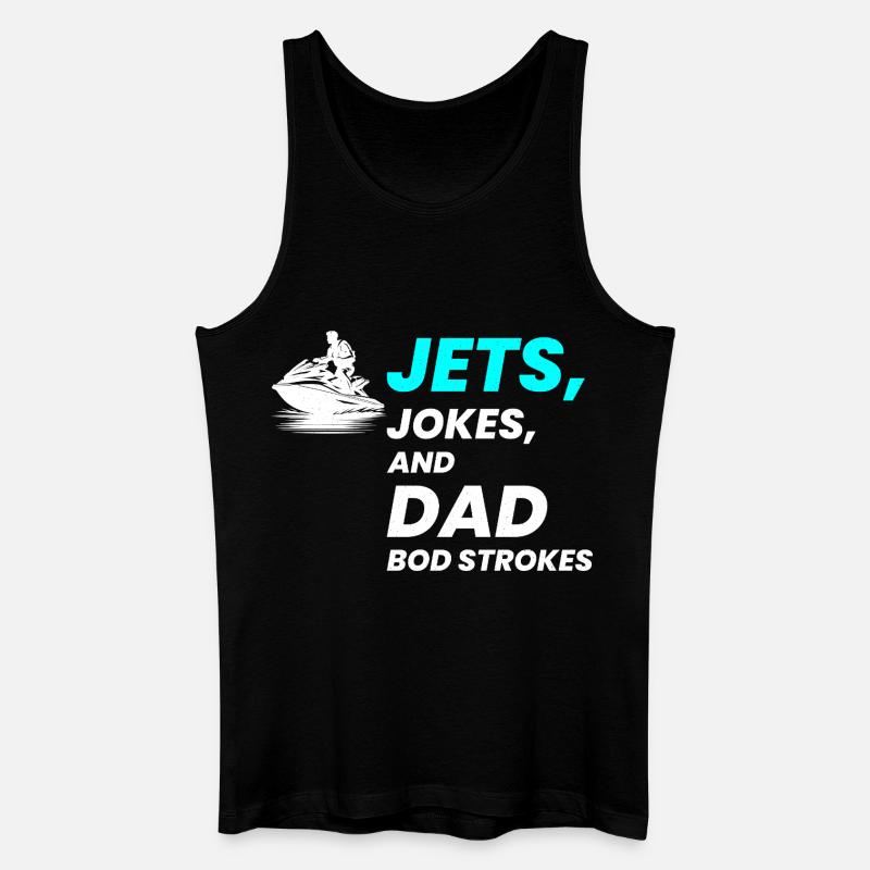 Jets-Witze und Dad Bod Strokes - Männer Bio Tank Top - Schwarz