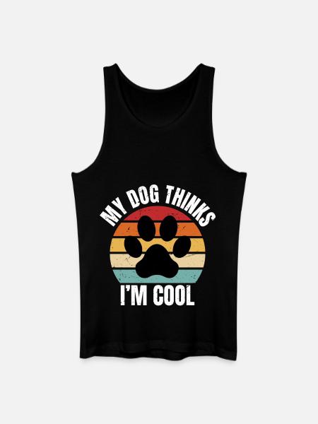 my dog thinks I'm cool - Men’s Organic Tank Top - black