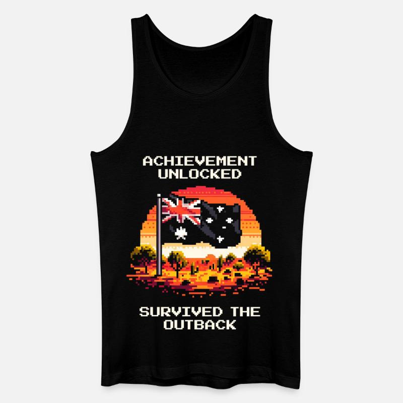 Achievement: Outback überlebt | Australien - Männer Bio Tank Top - Schwarz
