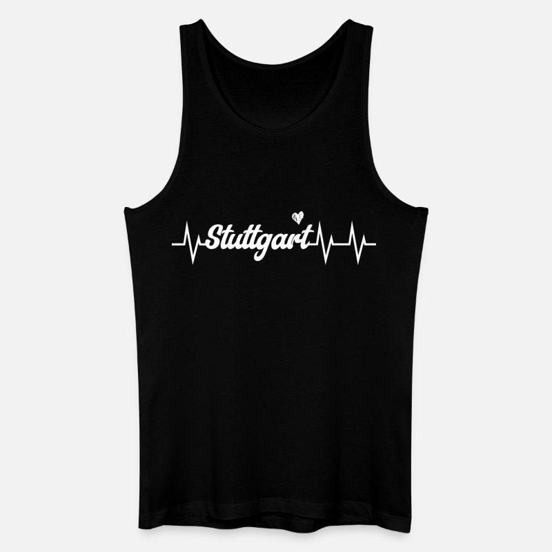 Heartbeat Stuttgart - Männer Bio Tank Top - Schwarz