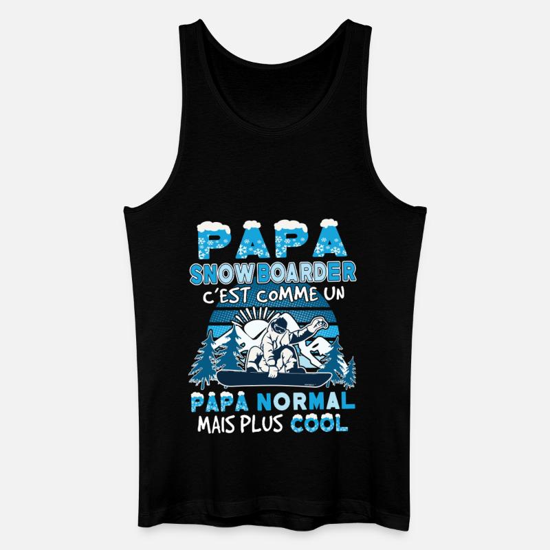 Papa Snowboarder - Männer Bio Tank Top - Schwarz