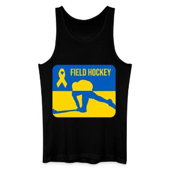 Solidarité avec le hockey sur gazon ukrainien - Débardeur bio Homme - noir - Devant