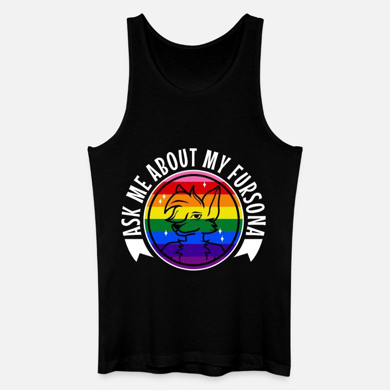 Ask me about my Fursona - Männer Bio Tank Top - Schwarz