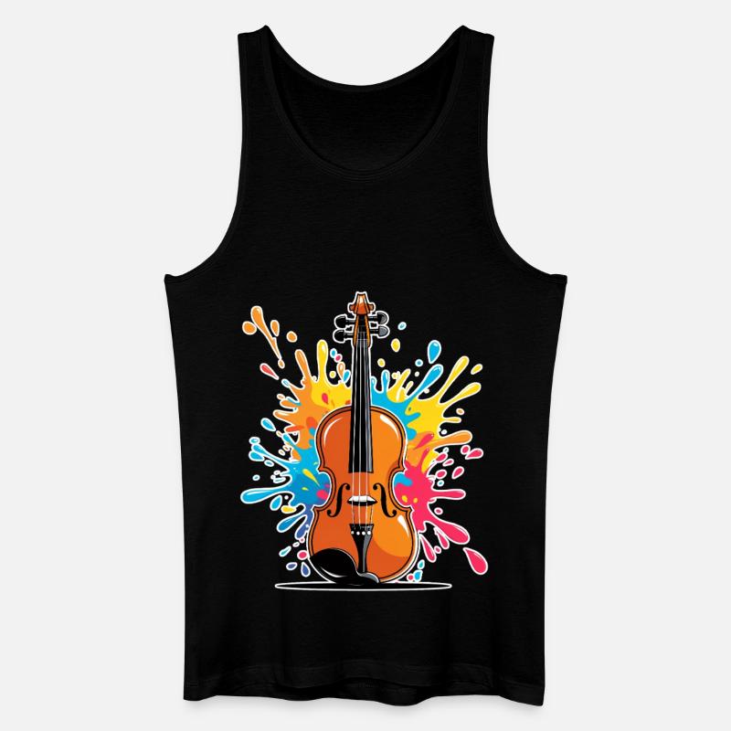 Vibrantes Violinenkunst Design - Männer Bio Tank Top - Schwarz