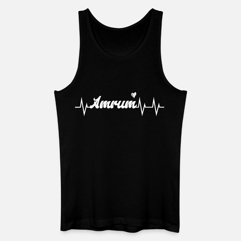 Heartbeat Amrum - Männer Bio Tank Top - Schwarz