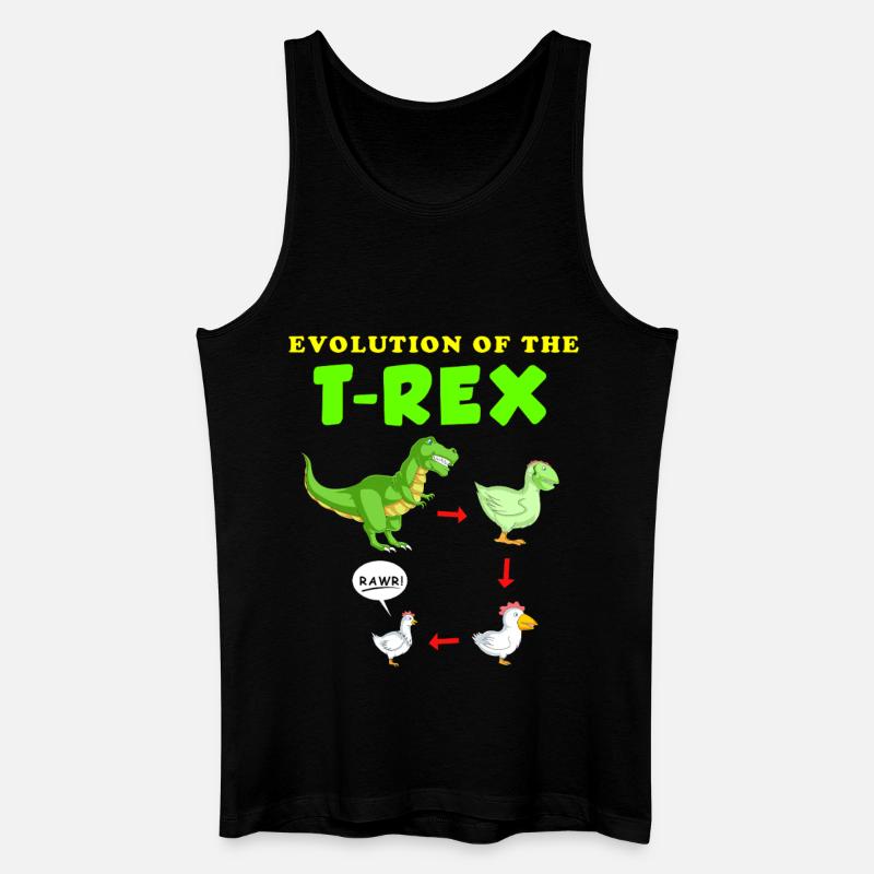 Évolution de l’illustration du dinosaure T-Rex - Débardeur bio Homme - noir