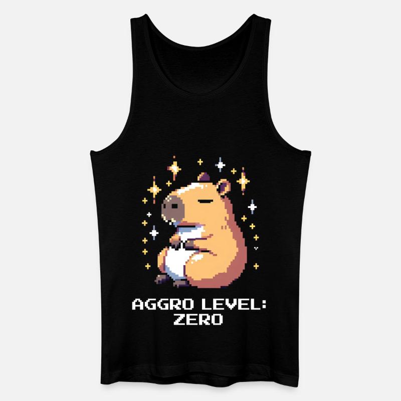Aggro-Level: Null | Capybara & Ruhe - Männer Bio Tank Top - Schwarz