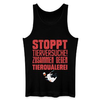 Animal protection STOP ANIMAL TESTING TOGETHER AGAINST - Men’s Organic Tank Top - black - Front