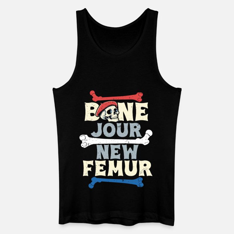 Beinbruch Gebrochener Oberschenkel Bone Jour - Männer Bio Tank Top - Schwarz