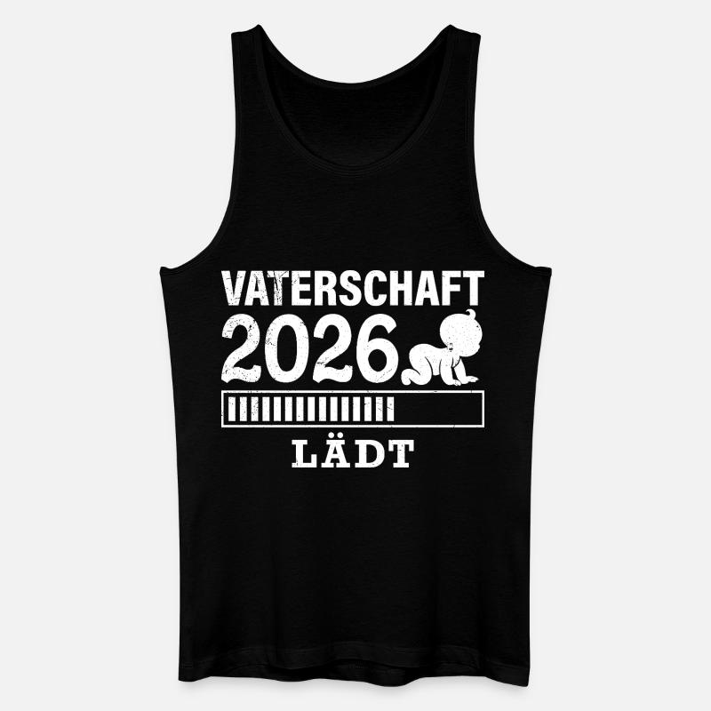 Werdender Papa VATERSCHAFT WIRD GELADEN 2026 - Männer Bio Tank Top - Schwarz