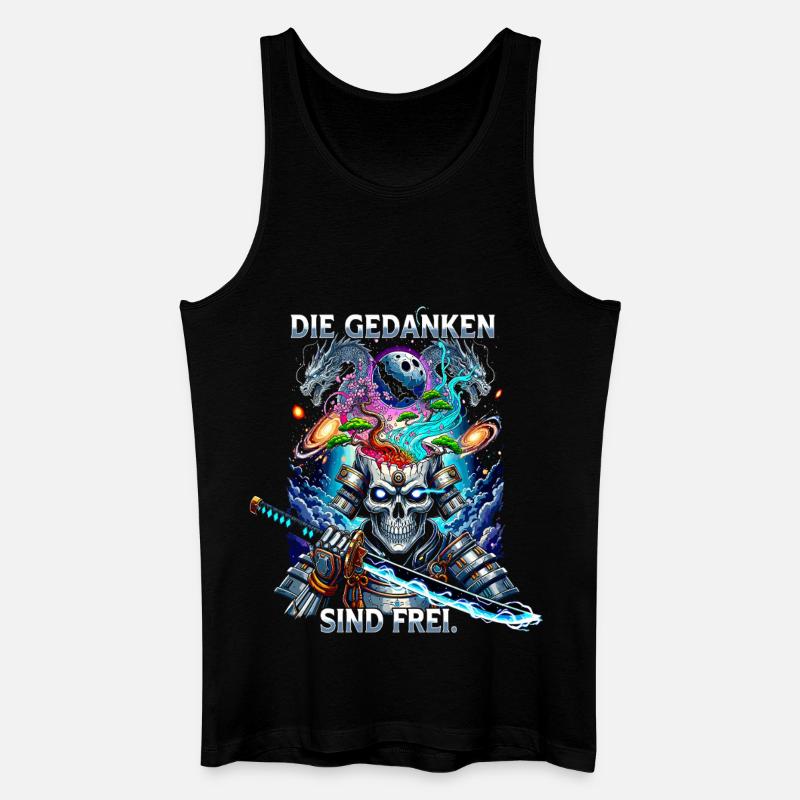 Die Gedanken sind frei Totenkopf Samurai - Männer Bio Tank Top - Schwarz