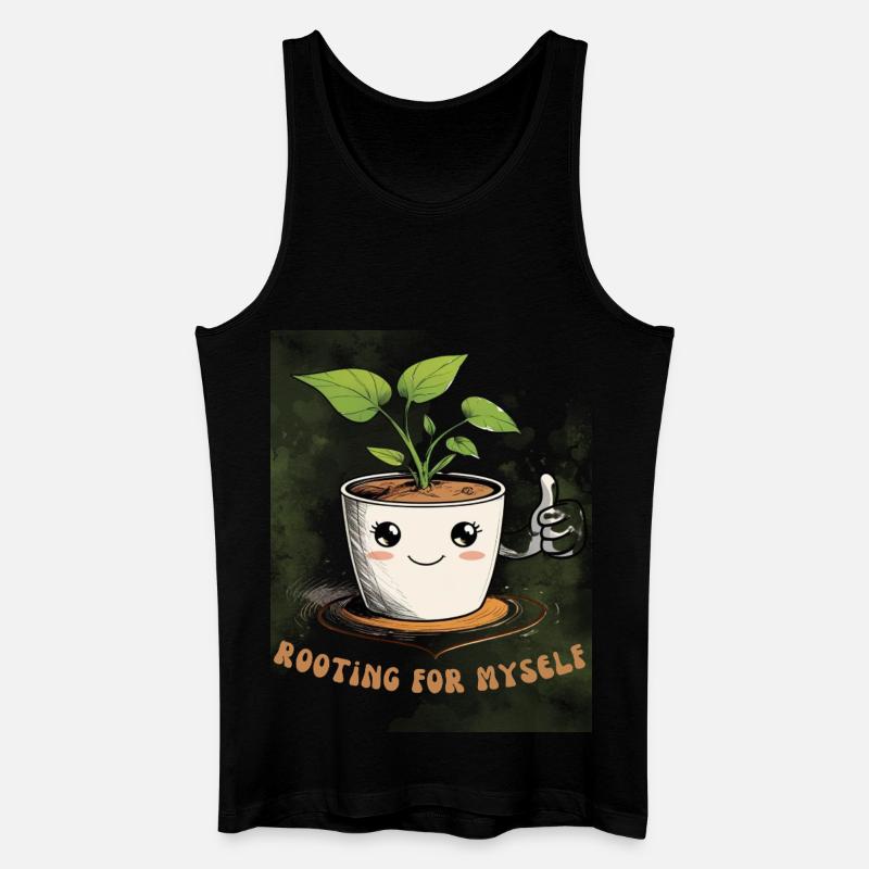 Süßer Blumentopf mit  charme - Männer Bio Tank Top - Schwarz