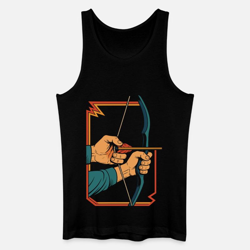 Bogenschießen Bogen Ziel Bogenschütze Hände Retro - Männer Bio Tank Top - Schwarz