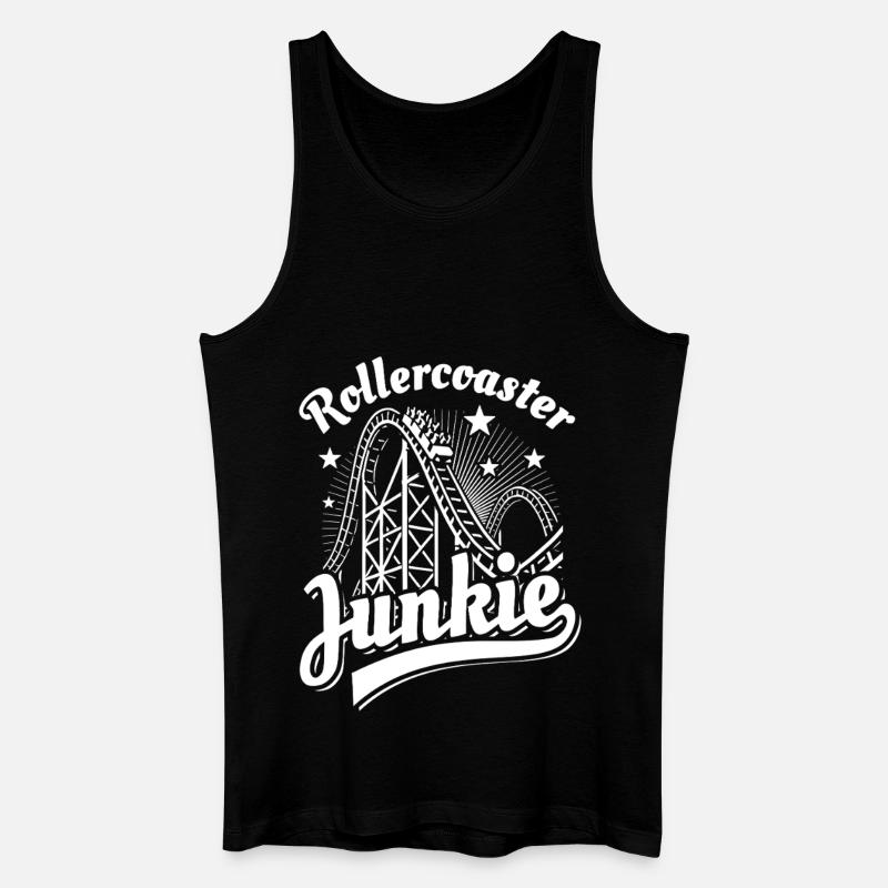 Rollercoaster Junkie - Roller Coaster - Boucle - Débardeur bio Homme - noir