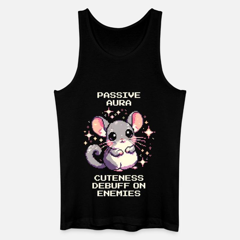 Passive Aura: Niedlichkeits-Debuff | Chinchilla - Männer Bio Tank Top - Schwarz