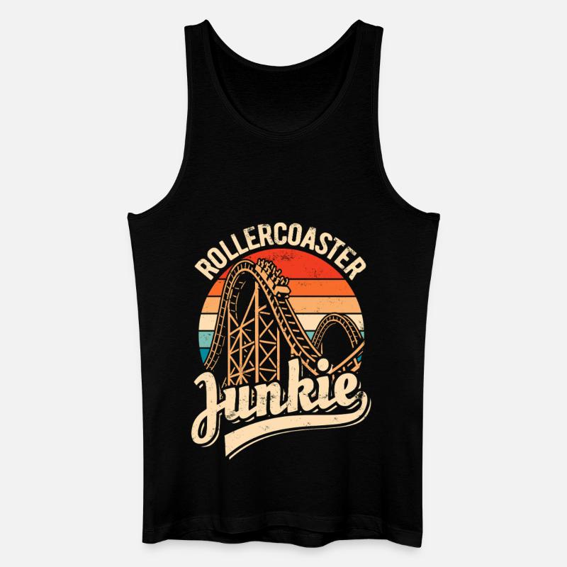Rollercoaster Junkie - Achterbahn - Looping - Männer Bio Tank Top - Schwarz
