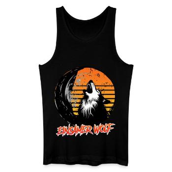 Wolf Spirit LONE WOLF Retro Funny - Men’s Organic Tank Top - black - Front