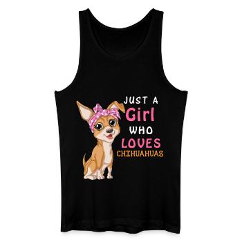 Juste une fille qui aime le chihuahua - Débardeur bio Homme - noir - Devant