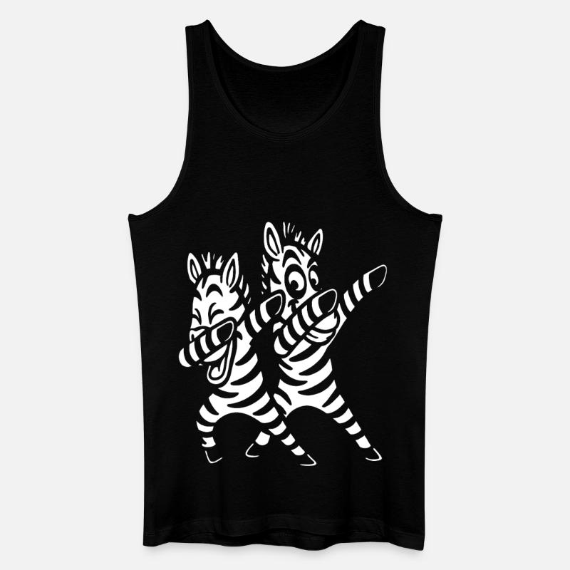 Dabbing Zebras Tanzen - Männer Bio Tank Top - Schwarz