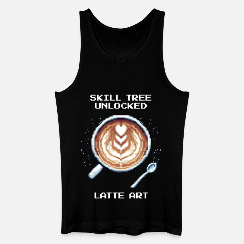 Skillbaum freigeschaltet: Latte Art | Barista - Männer Bio Tank Top - Schwarz