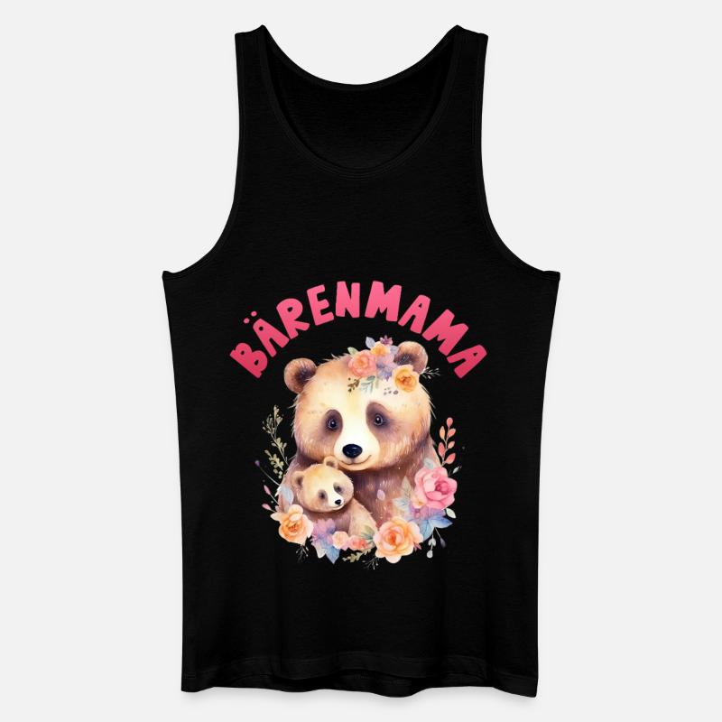 Werdende Mutter BÄRENMAMA Lustiges - Männer Bio Tank Top - Schwarz
