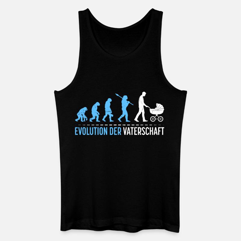 Werdender Vater EVOLUTION DER VATERSCHAFT Lustig - Männer Bio Tank Top - Schwarz