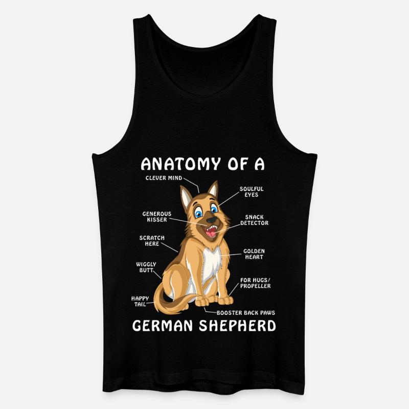 Anatomie des Deutschen Schäferhundes - Männer Bio Tank Top - Schwarz