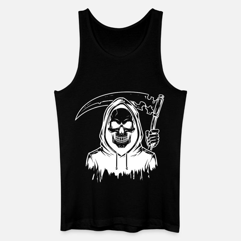 Grim Reaper Skull Design - Männer Bio Tank Top - Schwarz