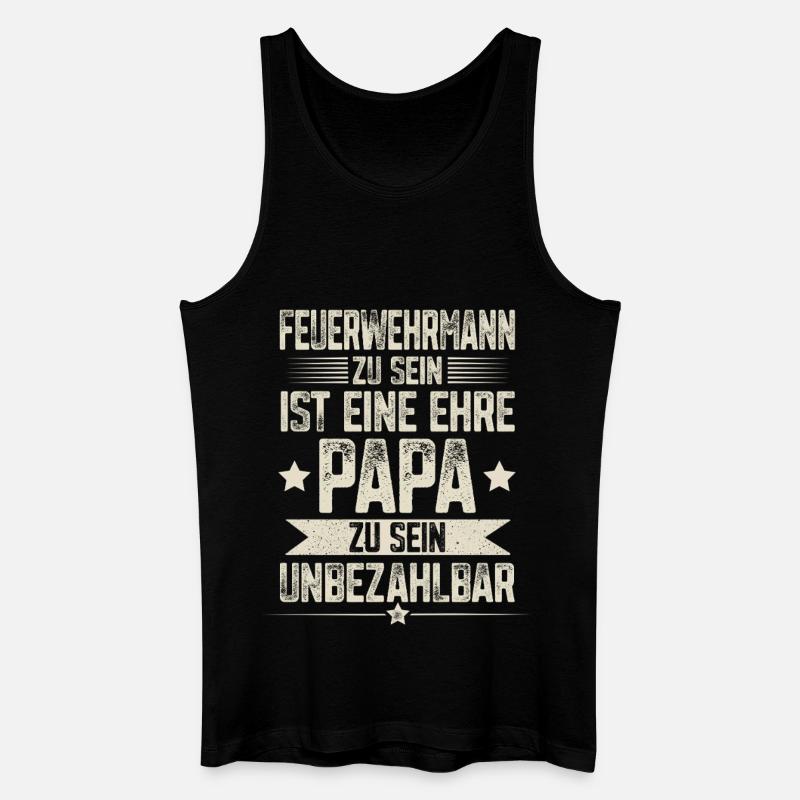 Feuerwehrmann Papa - Männer Bio Tank Top - Schwarz