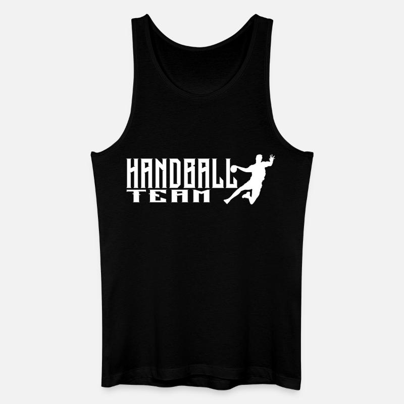 Handballteam Logo mit dynamischem Spielerdesign - Männer Bio Tank Top - Schwarz