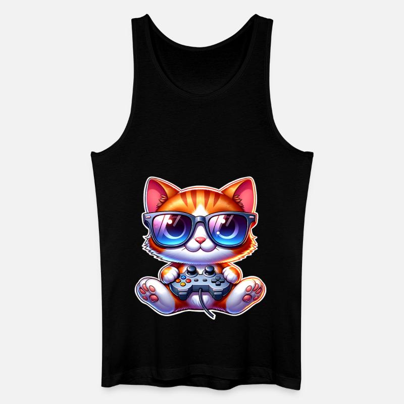 Gaming Katze  - Männer Bio Tank Top - Schwarz