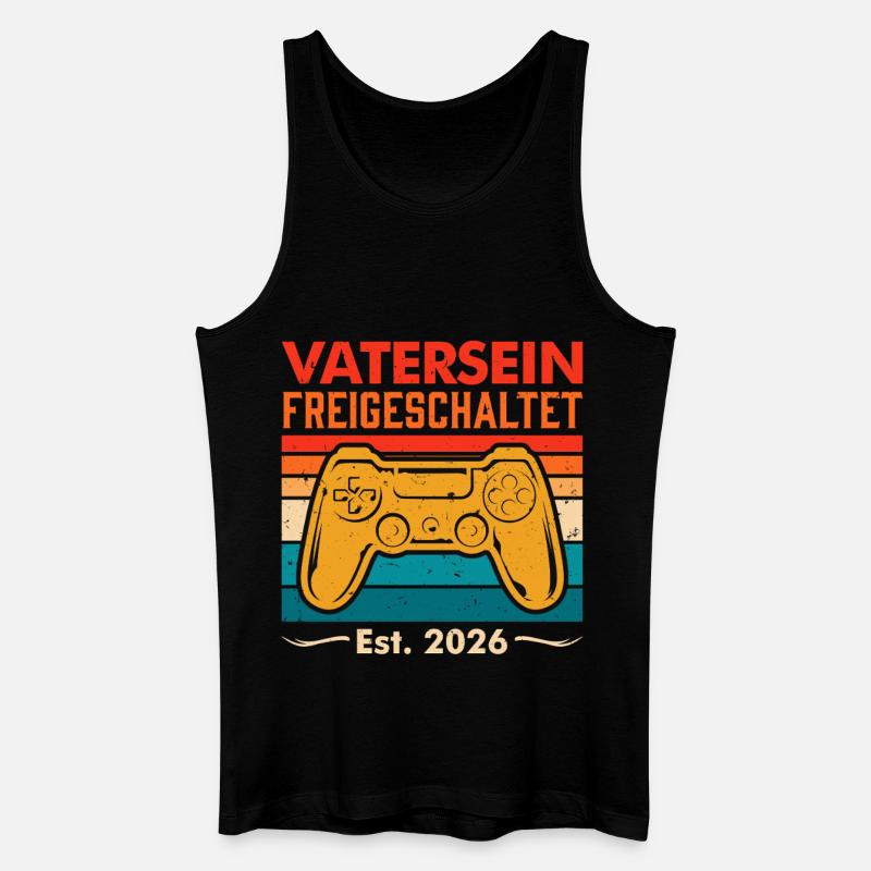 Werdender Papa VATERSEIN FREIGESCHALTET 2026 - Männer Bio Tank Top - Schwarz