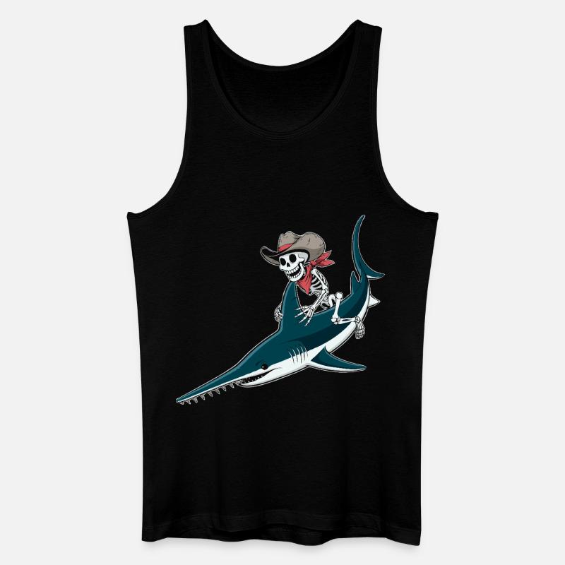 Knochencowboy auf Sägefisch-Abenteuer Sägerochen  - Männer Bio Tank Top - Schwarz
