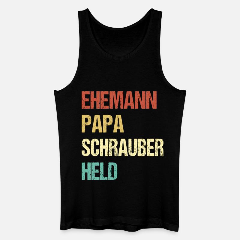 Ehemann Papa Schrauber Held - Männer Bio Tank Top - Schwarz
